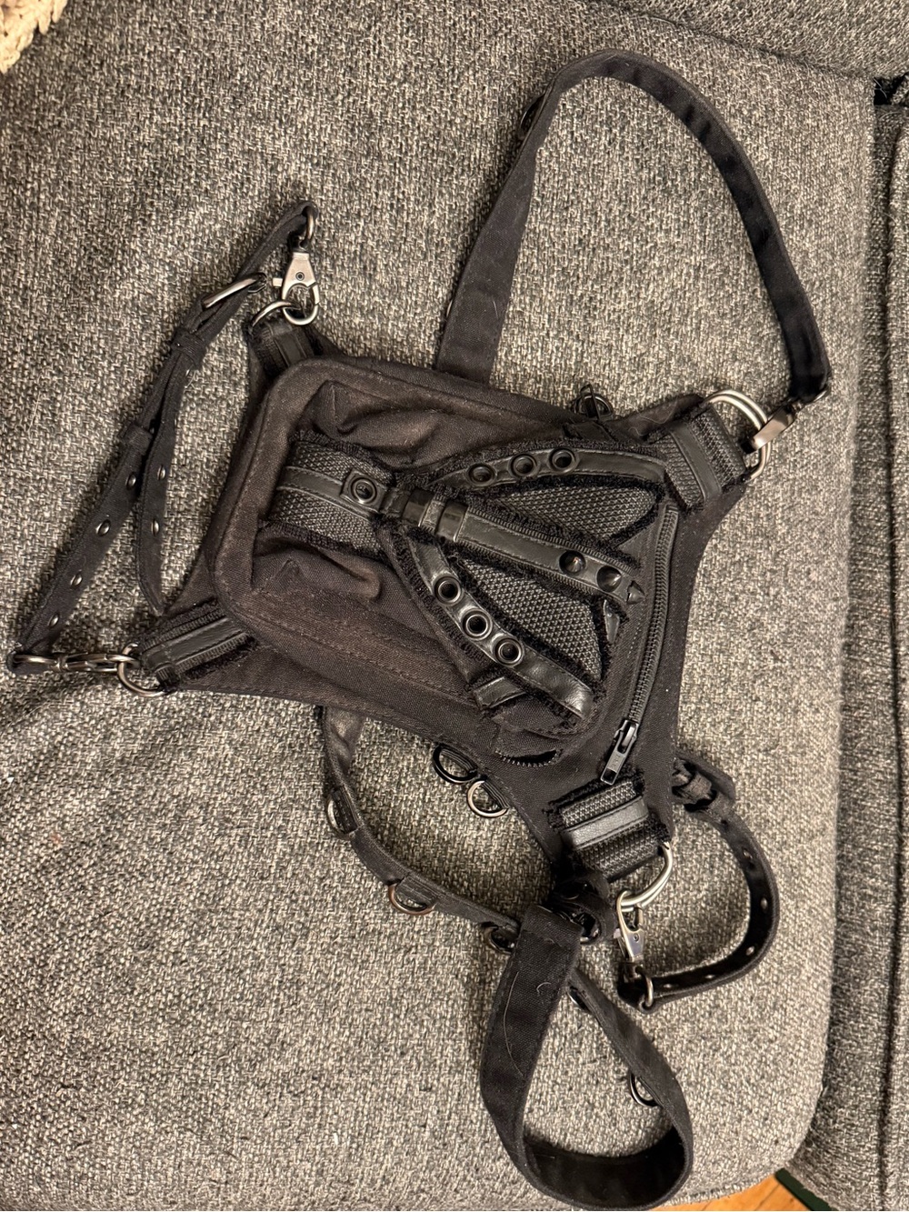 Black Tactical Harness Crossbody Bag